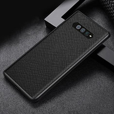 Luxus Leder Hülle Handyhülle und Kunststoff Schutzhülle Hartschalen Tasche für Xiaomi Black Shark 4S Pro 5G Schwarz