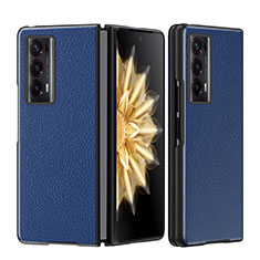 Luxus Leder Hülle Handyhülle und Kunststoff Schutzhülle Hartschalen Tasche GS1 für Huawei Honor Magic V2 5G Blau