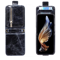 Luxus Leder Hülle Handyhülle und Kunststoff Schutzhülle Hartschalen Tasche JD2 für Samsung Galaxy Z Flip3 5G Schwarz