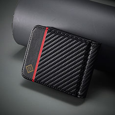 Luxus Leder Hülle Handyhülle und Kunststoff Schutzhülle Hartschalen Tasche LC3 für Samsung Galaxy Z Flip5 5G Schwarz