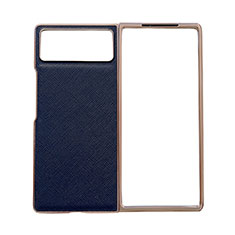 Luxus Leder Hülle Handyhülle und Kunststoff Schutzhülle Hartschalen Tasche S01 für Xiaomi Mix Fold 2 5G Blau