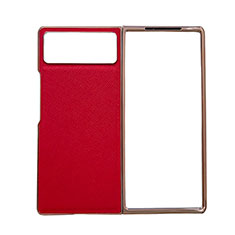 Luxus Leder Hülle Handyhülle und Kunststoff Schutzhülle Hartschalen Tasche S01 für Xiaomi Mix Fold 2 5G Rot