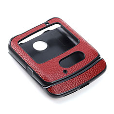 Luxus Leder Hülle Handyhülle und Kunststoff Schutzhülle Hartschalen Tasche S03 für Motorola Moto RAZR (2022) 5G Rot