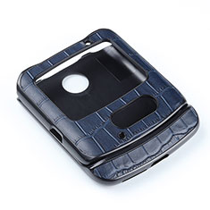 Luxus Leder Hülle Handyhülle und Kunststoff Schutzhülle Hartschalen Tasche S04 für Motorola Moto RAZR (2022) 5G Blau