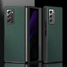 Luxus Leder Hülle Handyhülle und Kunststoff Schutzhülle Hartschalen Tasche S05 für Samsung Galaxy Z Fold2 5G Grün