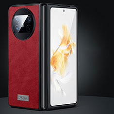 Luxus Leder Hülle Handyhülle und Kunststoff Schutzhülle Hartschalen Tasche SD1 für Huawei Mate X3 Rot