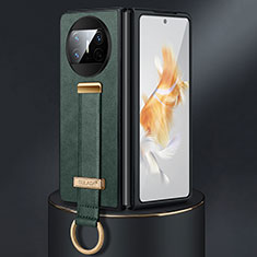 Luxus Leder Hülle Handyhülle und Kunststoff Schutzhülle Hartschalen Tasche SD3 für Huawei Mate X3 Grün