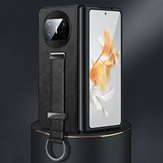 Luxus Leder Hülle Handyhülle und Kunststoff Schutzhülle Hartschalen Tasche SD3 für Huawei Mate X3 Schwarz