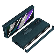 Luxus Leder Hülle Handyhülle und Kunststoff Schutzhülle Hartschalen Tasche Z07 für Samsung Galaxy Z Fold2 5G Grün