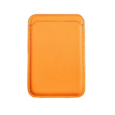 Luxus Leder Wallet Schutzhülle mit Mag-Safe Magnetic Magnetisch für Apple iPhone 12 Mini Orange