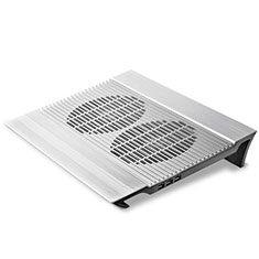NoteBook Halter Halterung Kühler Cooler Kühlpad Lüfter Laptop Ständer 9 Zoll bis 16 Zoll Universal M05 für Samsung Galaxy Book Flex 15.6 NP950QCG Silber