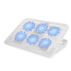 NoteBook Halter Halterung Kühler Cooler Kühlpad Lüfter Laptop Ständer 9 Zoll bis 16 Zoll Universal M18 für Apple MacBook 12 zoll Weiß