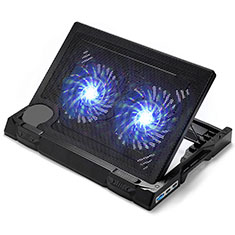 NoteBook Halter Halterung Kühler Cooler Kühlpad Lüfter Laptop Ständer 9 Zoll bis 17 Zoll Universal L06 für Huawei Honor MagicBook 15 Schwarz