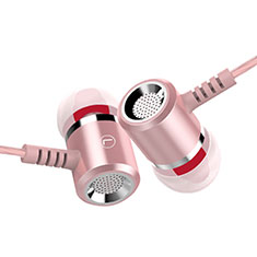 Ohrhörer Stereo Sport Kopfhörer In Ear Headset H25 für Huawei P Smart 2021 Rosa