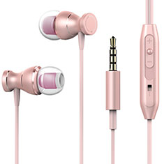 Ohrhörer Stereo Sport Kopfhörer In Ear Headset H34 für Apple iPhone 13 Mini Rosa