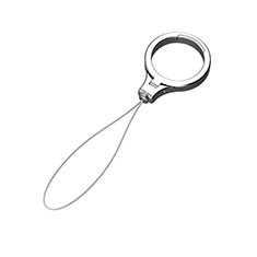 Schlüsselband Schlüsselbänder Schlüsselanhänger mit Fingerring R05 für Oppo A32 Silber
