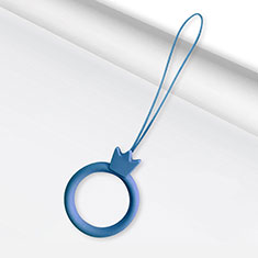 Schlüsselband Schlüsselbänder Schlüsselanhänger mit Fingerring R07 für Samsung Galaxy A9s Blau