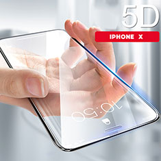 Schutzfolie Displayschutzfolie Panzerfolie Skins zum Aufkleben Gehärtetes Glas Glasfolie 5D für Apple iPhone X Klar