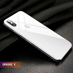 Schutzfolie Displayschutzfolie Panzerfolie Skins zum Aufkleben Gehärtetes Glas Glasfolie Rückseite B02 für Apple iPhone X Weiß