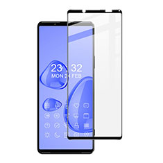 Schutzfolie Full Coverage Displayschutzfolie Panzerfolie Gehärtetes Glas Glasfolie Skins zum Aufkleben Panzerglas F02 für Sony Xperia 1 III Schwarz