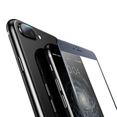 Schutzfolie Full Coverage Displayschutzfolie Panzerfolie Skins zum Aufkleben Gehärtetes Glas Glasfolie F02 für Apple iPhone 7 Plus Schwarz