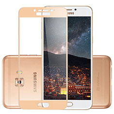 Schutzfolie Full Coverage Displayschutzfolie Panzerfolie Skins zum Aufkleben Gehärtetes Glas Glasfolie F02 für Samsung Galaxy C5 Pro C5010 Gold