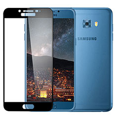 Schutzfolie Full Coverage Displayschutzfolie Panzerfolie Skins zum Aufkleben Gehärtetes Glas Glasfolie F02 für Samsung Galaxy C5 Pro C5010 Schwarz