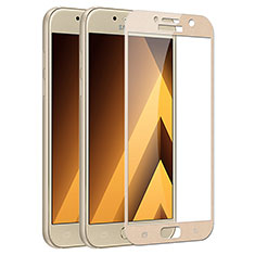 Schutzfolie Full Coverage Displayschutzfolie Panzerfolie Skins zum Aufkleben Gehärtetes Glas Glasfolie F03 für Samsung Galaxy A5 (2017) Duos Gold