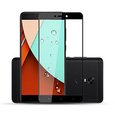 Schutzfolie Full Coverage Displayschutzfolie Panzerfolie Skins zum Aufkleben Gehärtetes Glas Glasfolie F04 für Xiaomi Redmi Note 4X Schwarz