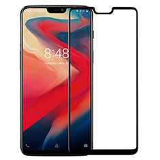 Schutzfolie Full Coverage Displayschutzfolie Panzerfolie Skins zum Aufkleben Gehärtetes Glas Glasfolie F05 für OnePlus 6 Schwarz