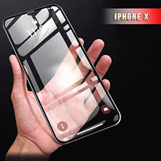 Schutzfolie Full Coverage Displayschutzfolie Panzerfolie Skins zum Aufkleben Gehärtetes Glas Glasfolie F22 für Apple iPhone Xs Max Schwarz