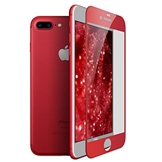 Schutzfolie Full Coverage Displayschutzfolie Panzerfolie Skins zum Aufkleben Gehärtetes Glas Glasfolie F24 für Apple iPhone 8 Plus Rot