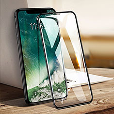 Schutzfolie Full Coverage Displayschutzfolie Panzerfolie Skins zum Aufkleben Gehärtetes Glas Glasfolie F24 für Apple iPhone X Schwarz