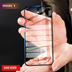 Schutzfolie Full Coverage Displayschutzfolie Panzerfolie Skins zum Aufkleben Gehärtetes Glas Glasfolie F28 für Apple iPhone X Schwarz