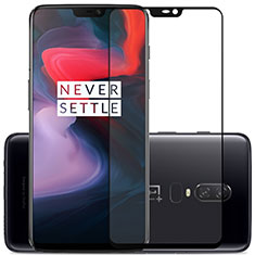 Schutzfolie Full Coverage Displayschutzfolie Panzerfolie Skins zum Aufkleben Gehärtetes Glas Glasfolie für OnePlus 6 Schwarz