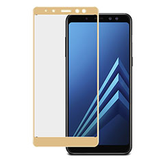 Schutzfolie Full Coverage Displayschutzfolie Panzerfolie Skins zum Aufkleben Gehärtetes Glas Glasfolie für Samsung Galaxy A8+ A8 Plus (2018) A730F Gold