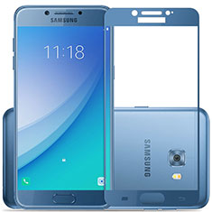 Schutzfolie Full Coverage Displayschutzfolie Panzerfolie Skins zum Aufkleben Gehärtetes Glas Glasfolie für Samsung Galaxy C7 Pro C7010 Blau