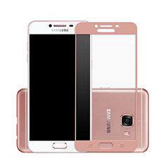 Schutzfolie Full Coverage Displayschutzfolie Panzerfolie Skins zum Aufkleben Gehärtetes Glas Glasfolie für Samsung Galaxy C7 SM-C7000 Rosa