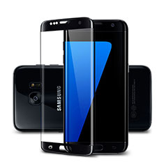 Schutzfolie Full Coverage Displayschutzfolie Panzerfolie Skins zum Aufkleben Gehärtetes Glas Glasfolie für Samsung Galaxy S7 Edge G935F Schwarz