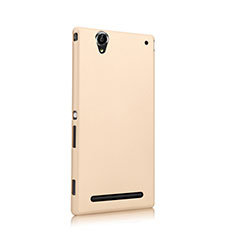 Schutzhülle Kunststoff Hülle Matt für Sony Xperia T2 Ultra Dual Gold