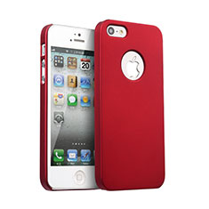 Schutzhülle Kunststoff Tasche Matt Loch für Apple iPhone 5 Rot
