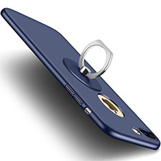 Schutzhülle Kunststoff Tasche Matt Loch für Apple iPhone 8 Plus Blau