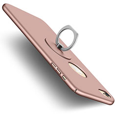 Schutzhülle Kunststoff Tasche Matt Loch mit Fingerring Ständer für Apple iPhone 6 Rosa