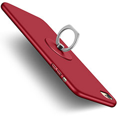 Schutzhülle Kunststoff Tasche Matt mit Fingerring Ständer A01 für Apple iPhone 6 Rot