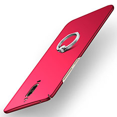 Schutzhülle Kunststoff Tasche Matt mit Fingerring Ständer A02 für Huawei Mate 9 Pro Rot