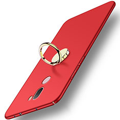 Schutzhülle Kunststoff Tasche Matt mit Fingerring Ständer A02 für Xiaomi Mi 5S Plus Rot