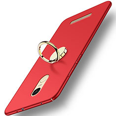 Schutzhülle Kunststoff Tasche Matt mit Fingerring Ständer A02 für Xiaomi Redmi Note 3 Pro Rot