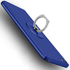 Schutzhülle Kunststoff Tasche Matt mit Fingerring Ständer A04 für Xiaomi Mi 5 Blau