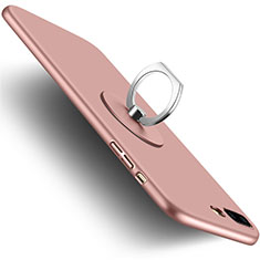 Schutzhülle Kunststoff Tasche Matt mit Fingerring Ständer für Apple iPhone 8 Plus Rosa