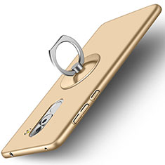 Schutzhülle Kunststoff Tasche Matt mit Fingerring Ständer für Huawei Honor 6X Pro Gold